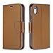 Produktbild Bear Village® iPhone XR Hülle, Hochwertige Magnetischen Brieftasche Leder Hülle Tasche mit Handschlaufe und Kartenfach für Apple iPhone XR, Braun