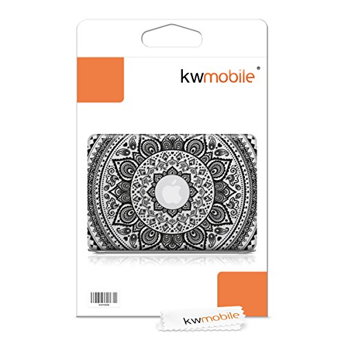 kwmobile Crystal Hülle für Apple MacBook 12″ Hard Case – dünne durchsichtige transparente Schutzhülle Cover Tasche Indische Sonne Design Schwarz Transparent - 7