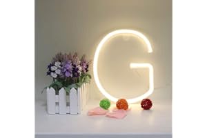 ENUOLI LED Neon Letter Lighting up Words Neon Alphabet Letter Sign Battery/USB Powered LED Marquee Word Neon Lamps Party Accessories Wall Hanging Decor for Birthday Wedding Party Bar Bedroom (G)