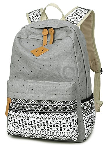 Canvas Rucksack Maedchen Schulrucksack Fashion Ethnischen Stil Blumendruck - 2