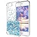 Produktbild KOUYI iPod Touch 6 Hülle Glitzer, Luxus Fließen Flüssig Glitzer 3D Bling Dynamisch Silikon Weich Flexible TPU Kreativ Shiny Glitter Cover Beschützer für Apple iPod Touch 6 (Silber Blau)