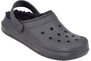 Chums Ladies Wide Fit Fleece Lined Clog Cosy Indoor & Outdoor Slip-On Lightweight Clogs