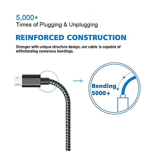 Cable Micro USB 3-Pack 1 M ONSON Cable USB Trenzado de nylon - Cargador Micro USB Sincro y carga usb para Samsung Galaxy S7 Edge S7 S6 Edge S4 S3 Note 5 4 HTC LG Android - Negro reviews Cable Micro USB 3-Pack 1 M ONSON Cable USB Trenzado de nylon - Cargador Micro USB Sincro y carga usb para Samsung Galaxy S7 Edge S7 S6 Edge S4 S3 Note 5 4 HTC LG Android - Negro