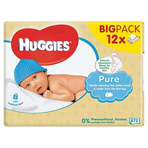 Huggies Pure Baby Wipes Big Pack 12 x 56 per pack