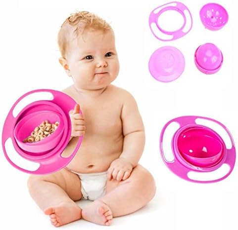 Baby Kids Plastic Gyro 360 Rotate Spill-Proof Bowl Dishes Factory Price Creative UFO bowl