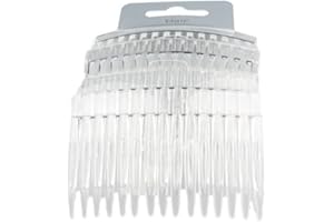 PRITTIES ACCESSORIES Set of 4 Clear Plain Hair Combs Slides 7cm (2.8")