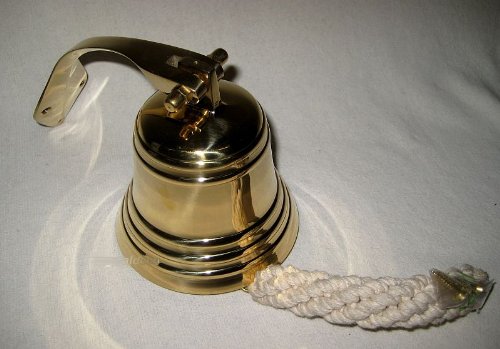 6000g – Große, schwere Schiffsglocke – mit Halterung/Bändsel- Messing - 2