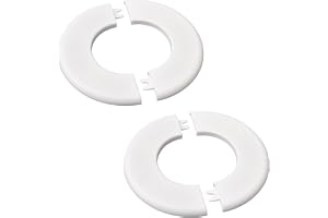 UFURMATE väggskydd i rör, 2 st runda täckbrickor i plast självhäftande rörplatta skydd dekorativa duschrörskydd, inre diameter 64,6 mm (2,54 tum)