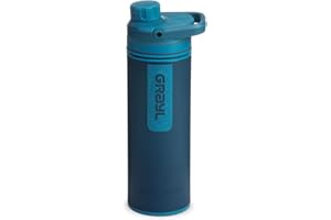 GRAYL UltraPress 500 ml Filtre à eau pour l'extérieur Eau potable I Élimine 99,99% de toutes les bactéries et virus I Parfait pour le camping, la survie et les voyages (Forest Blue)