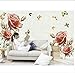 Produktbild Lwfxc 3D Customized Tapete Wandfarbe Schnitzen Rosen Schmetterling Fliesen Hintergrund Für Raum, 8D Seidentuch 350X280 CM