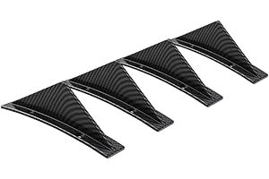 4 Stück Auto Heckstoßstange Spoiler,Asudaro Auto Universal Heckspoiler Hinten Diffusor Stoßstange Schützen Abdeckung Haifischflosse Heck Diffusor Splitter Aussehen Spoiler Zubehör,Kohlefaser schwarz