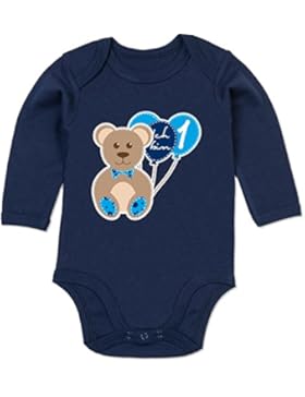 Geburtstag Baby - Ich bin 1 Junge Bär Luftballons Erster - Baby Strampler aus organischer Baumwolle für Mädchen...