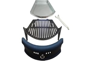 YOUR DIY SHOP Complete Cast Iron Fire Set. Comprising of Grate Ashpan & Lifting Tool & Bowed Front Fret Black 18"