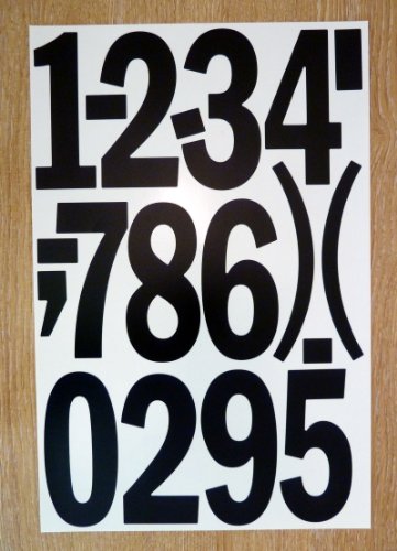 Pack de 35  x 4    100  mm  adhesivas de vinilo negro n  meros  autoadhesivo  pegar  cut-to-shape  impermeable para n  meros signos  veh  culos  barcos  posters y proyectos de la escuela