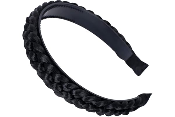 CAISHA Bandeau Tressé Postiche Bandeau Coiffure Accessoires Cheveux Noir HR1