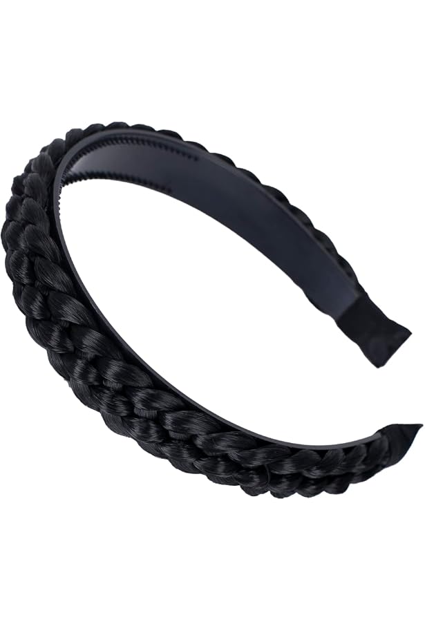 Bandeau Cheveux Tressé 3 Brins Blonde - Longueur Réglable 46-54 Cm, 50 G, élastique Confortable - Pour Quotidien Ou Occasions - 2