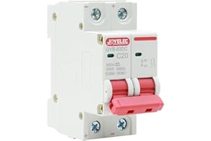 JOYELEC 2P Interruttore Magnetotermico，20A Fotovoltaico DC Mini Interruttore 500V，4.5kA Interruttore di Sicurezza con rilascio di Sovracorrente con Protezione da Sovraccarico e Protezione da Cortocircuito