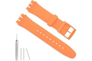 Hijiawee Cinturino in silicone per Swatch 17 mm 19 mm 20 mm, cinturino di ricambio impermeabile per orologio Swatch 20 mm/19 mm/17 mm per donne e uomini