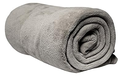 Soleil d'Ocre 512048 Plaid Polaire Polyester/Microfibre Gris Clair 110 x 160 cm
