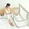 PGT-STORE Baby Cosleeper In Bed,Folding Portable Crib in Bed,breathable and visible mesh window,soft washable liner cover and sturdy aluminum alloy,co sleeper bassinet attach to bed