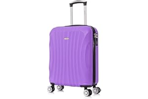 RAYKONG Maleta de Cabina ABS 55x40x20cm (44L) - Maletas de Viaje Pequeñas Ligeras 20 Pulgadas - Morada