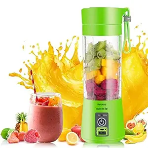 C&D Enterprises Plastic Rechargeable USB Mini Portable Juicer Bottle Blender for Making Juice, Shake, Smoothies (Multicolour, 380 ml)