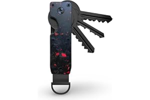 AtEaze® Kompakter Schlüssel Organizer aus Metall für bis zu 6 Schlüssel mit D-Ring | Schlüssel Halter | Schlüssel Etui