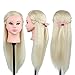 Hairdressing 80% Blonde Professional Real Hair 22 Inch,CoastaCloud Training Mannequin Head Hairdresser Human Hair with Clamp