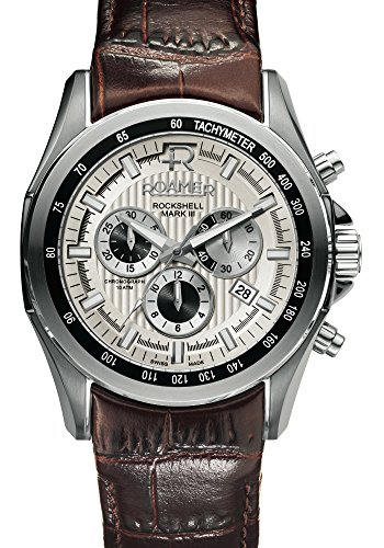 Roamer Men's Quartz Watch with Silver Dial Chronograph Display and Silver Leather Strap 220837 41 15 02