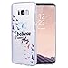 Produktbild VemMore für Samsung Galaxy S8 Silikon Transparent Hülle Glizter Schutzhülle Weich TPU Gel Case Cover Durchsichtig mit Muster Handyhülle Backcover Crystal Kirstall Clear Schutz Etui Kratzfeste Ultra Dünn Slim Scratch-Resistant Handytasche Soft Silicone Protective Bumper Flexible Zurück Schale - Vögel