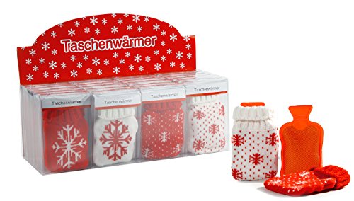 Preisvergleich Produktbild Taschenheizkissen mit gestrickter Hülle / Taschenwärmer / Wichtelgeschenk / Handwärmer / Wärmflasche / 4er Set / Preis am Stiel®