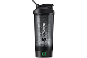 VOLTRX Titanus Bouteille shaker de protéines, mélangeur de protéines électrique rechargeable USB C, pour shakes protéinés et shakes de remplacement de repas, sans BPA, 600 ml