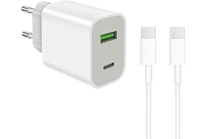 FDHJGFTR 20W USB C Ladegerät mit Kabel 1.2M, Schnellladegerät Netzteil Adapter Stecker, Ladestecker USB-Schnellladenetzteil USB-C Charger Netzstecker für lPhone 17 16 15 14 13 12 11 lPad S amsung G alaxy Weiß