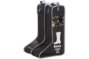 STONE BANKS Sac de Rangement pour Bottes, Sac à Chaussures Portable Sac à Chaussures de Voyage Pliable étanche à la poussière, avec fenêtre Transparente et Deux rangements indépendants (pour Bottes Longues)