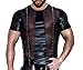 Produktbild Schwarzes Herren Wetlook Fetisch Shirt Männer Gothic Dessous Muskel-Shirt mit Ösen glänzend Transparent S