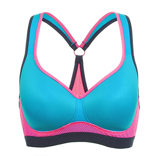 SYROKAN Damen Mid Sport BH – ohne Bügel,gepolsterten Cups,Ringerrücken - 4