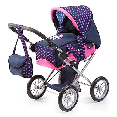Bayer Design 13654AA Poussette Combi City Star 3 en 1 avec licorne moderne, landau combi, avec couffin amovible et sac à bandoulière, réglable, pour des poupées jusqu'à 46cm, bleu rose