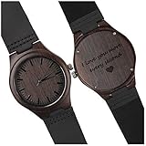 KOSTING Gravur Holz Uhren für Männer – Natur Holz Armbanduhr – Groomsmen Gifts für Männer – Personalisiertes Hochzeitsgeschenk für Herren 502-2-fba
