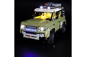 GEAMENT Set di Luci LED Compatibile Con LEGO Land Rover Defender Modello da Costruire – Kit di illuminazione per Technic 42110 (Modello di mattoncini non incluso)