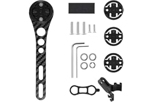 KZOQR Supporto per computer da bicicletta, Supporto in fibra di carbonio, supporto a sgancio rapido per ciclocomputer Garmin, Wahoo, Bryton, compatibile con action cam e fari GoPro