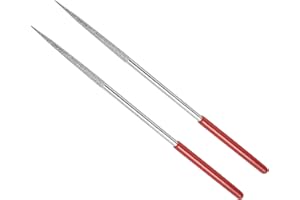 CoCud Lima de Aguja Recubierta de Diamante Grano 150 Vástago de 4mm Longitud de 160mm Herramienta de Afilado de Limas Redondas de Diamante para Metal Vidrio Piedra 2 Piezas
