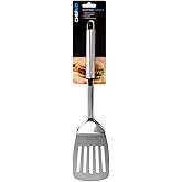 Chef Aid Stainless Steel Slotted Turner, Ideal Spatula for kitchen and BBQ, Slots allow for grease and oil drain before trans