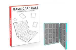 Lrocotanc Spiele Aufbewahrung für Switch – Game Card Box für Switch/Switch OLED/Lite, 32 Karten Slots, Stoßfeste Magnetische Silikon Schutzhülle für Spiele & Micro SD Karten (Blau)