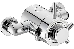 NES HOME Emso Round Exposed Thermostatic Shower Valve with Bottom Outlet