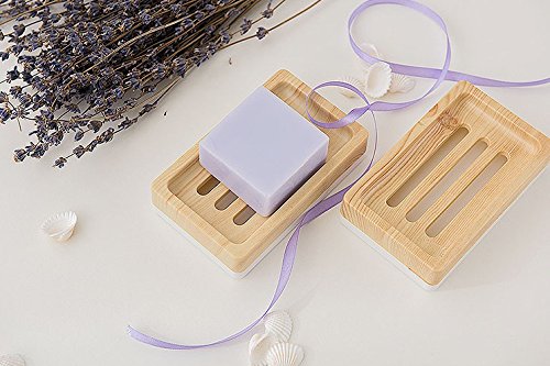 Edle Seifenschale, Plastik Seifenablage mit Abtropfwanne für verbrauchtes Seifenwasser, moderne Seifenunterlage für Bad und Küche, Seifenhalter ausgelegt für Kernseifen und Naturseifen - 2