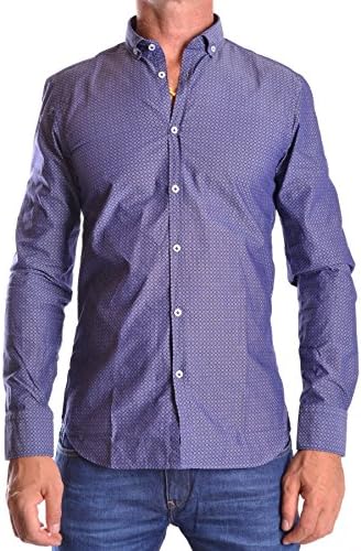 Manuel Ritz Men's Mcbi325006o Blue Cotton Shirt