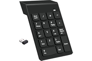 CIMETECH Teclado numérico inalámbrico Teclado numérico portátil de 18 Teclas con Mini Receptor USB 2.4G para computadora portátil, computadora de Escritorio, Surface Pro, PC - Negro