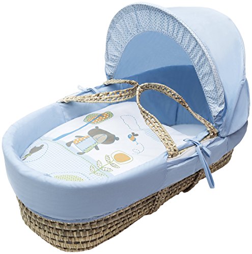 Kinder Valley Tiny Ted Moses Basket (Blue)