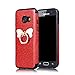 Produktbild Misstars Glitzer Hülle für Galaxy A5 2017 Rot, Bling Pailletten Weiche TPU Silikon Handyhülle Anti-Rutsch Kratzfest Schutzhülle mit Schmetterling Ring Ständer für Samsung Galaxy A5 2017 A520F