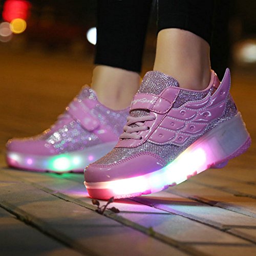 Unisex Schuhe mit Roller Skate ein Rad Schuhe Skateboard Boys Mädchen Erwachsene Led Lights Sports Sneaker - 8